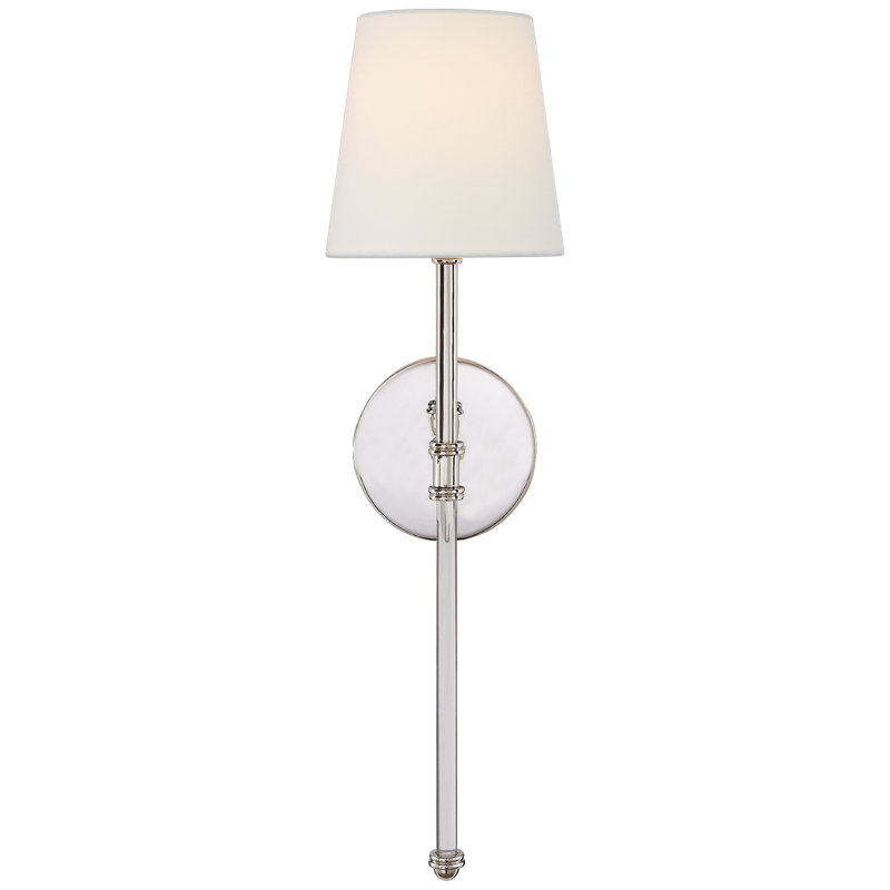 Suzanne Kasler Camille Sconce, Polished Nickel, Fabric