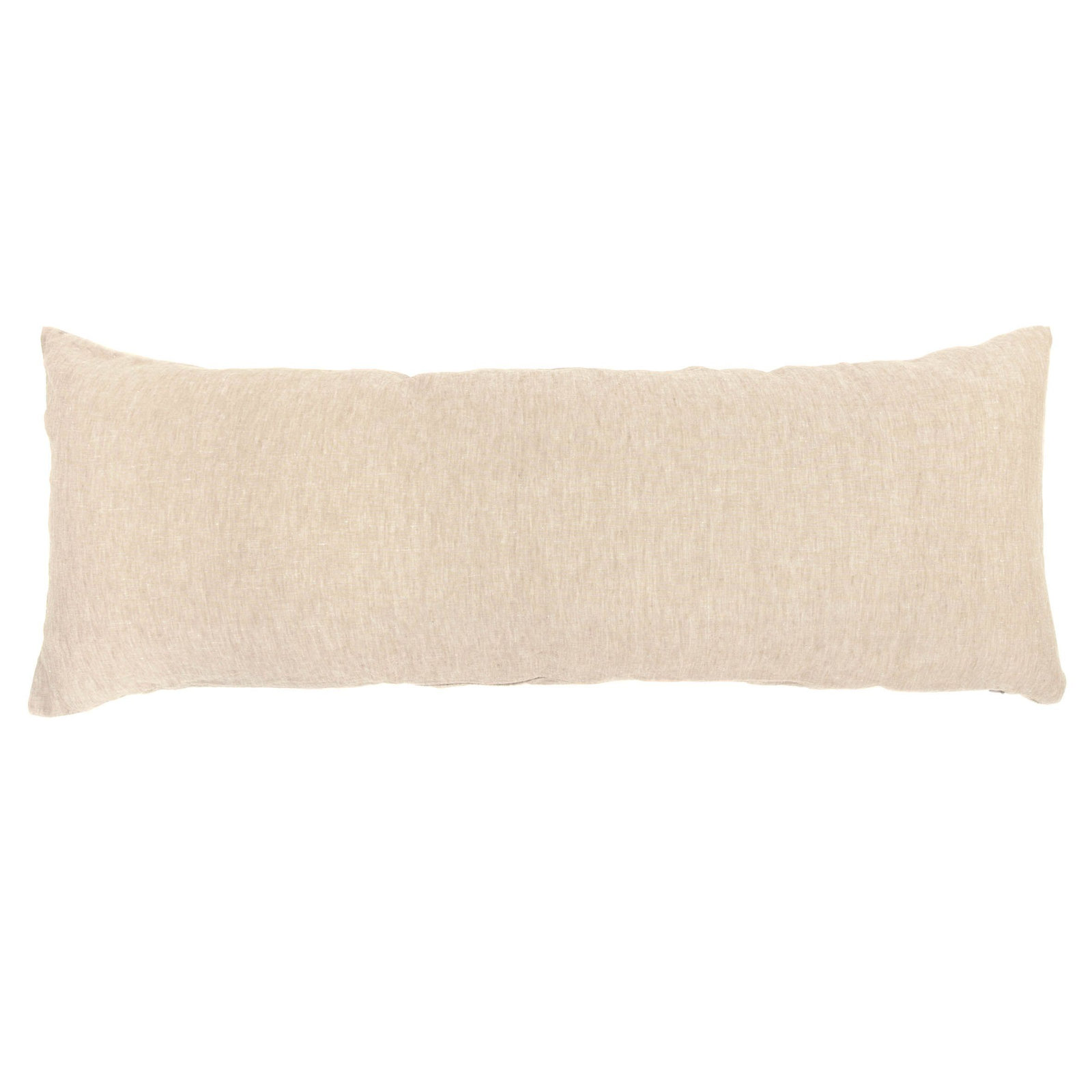100% French Linen Pillow Sham, Putty Heather, Rectangle 16"H x 44"W, Down Alternative