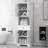 Rectangular Storage Cabinet with Doors, Open Bookcase, Freestanding Organizer Display for Kitchen, Office, Adjustable Shelves, White