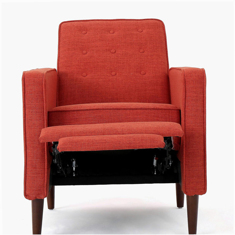 Canapé inclinable en tissu Mid-Century, Tissu orange