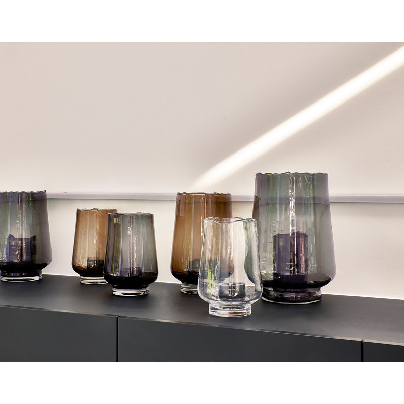 Elyza Clear Hurricane Vase Glass Dia , 9.45" H x 6.3" W x 6.3" D