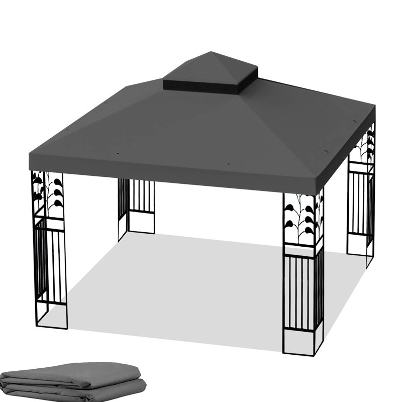 Auvent de remplacement pour pavillon de jardin 10 x 10 pi - à deux niveaux, imperméable et hydrofuge pour ajouter du charme à l'extérieur