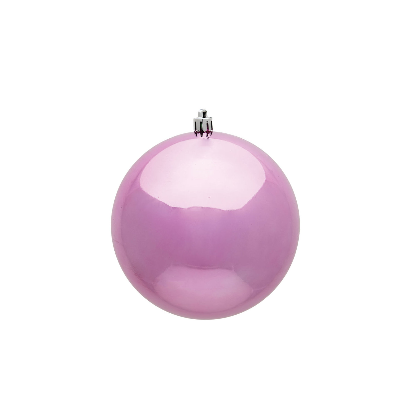 Christmas Ball Ornament, Shiny Pink, 6" H x 6" W x 6" D