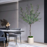 Artificial Olive Tree in White Decor Pot
