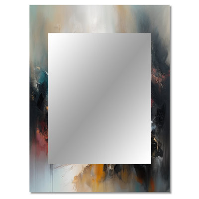 Brown Abstracted Nature II - Landscapes Wall Mirror, Modern Decorative Mirror, Printed Metal Art