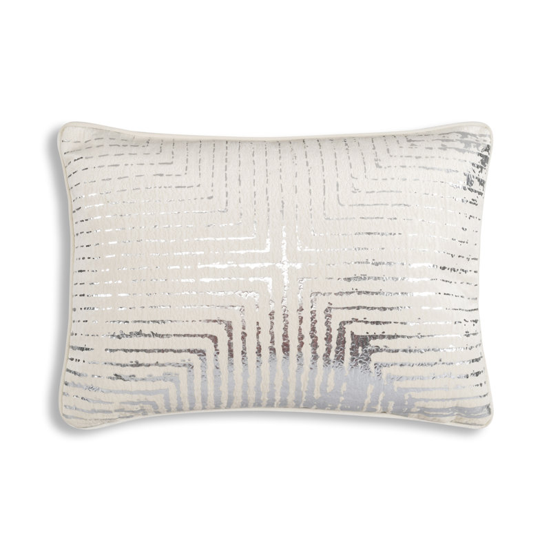 Coussin décoratif Cloud9 Design Fes ivoire et argent - Coussin décoratif en velours pour canapé, lit et amp; Sièges de salon