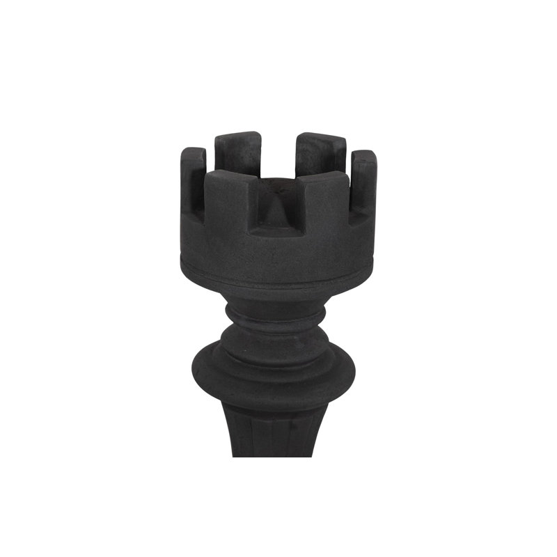 Small Cast Stone Rook Chess Sculpture, Black