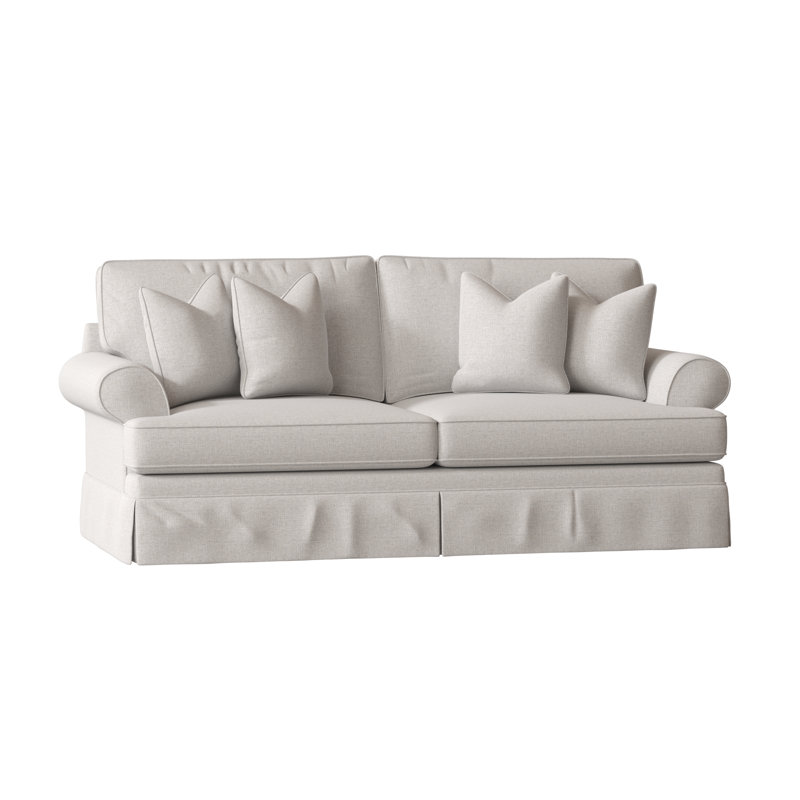 Brookner 91'' Upholstered Sofa, Drusky Ivory Sustain® Basketweave