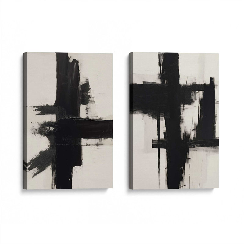 Contrast in Silence, ensemble de 2 impressions sur toile, H 18 po x l 24 po x P 1,25 po, Toile tendue