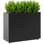 Boîte à fleurs 36 po x P11 po x H 30 po en métal noir avec tablette centrale amovible, grande jardinière rectangulaire pour l'extérieur pour patio, assemblage rapide en 5 minutes, trou de drainage et pieds réglables