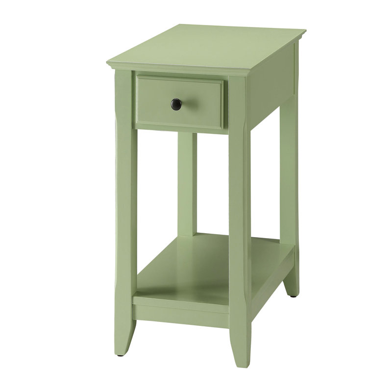 Accent Table With Drawer And Shelf For Small Living Spaces Rectangular Display Space