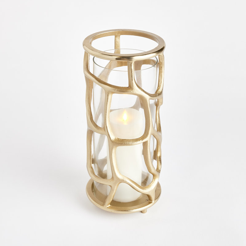 Shannan Hurricane Candle Holder, 14" H X 6.25" W X 6.25" D