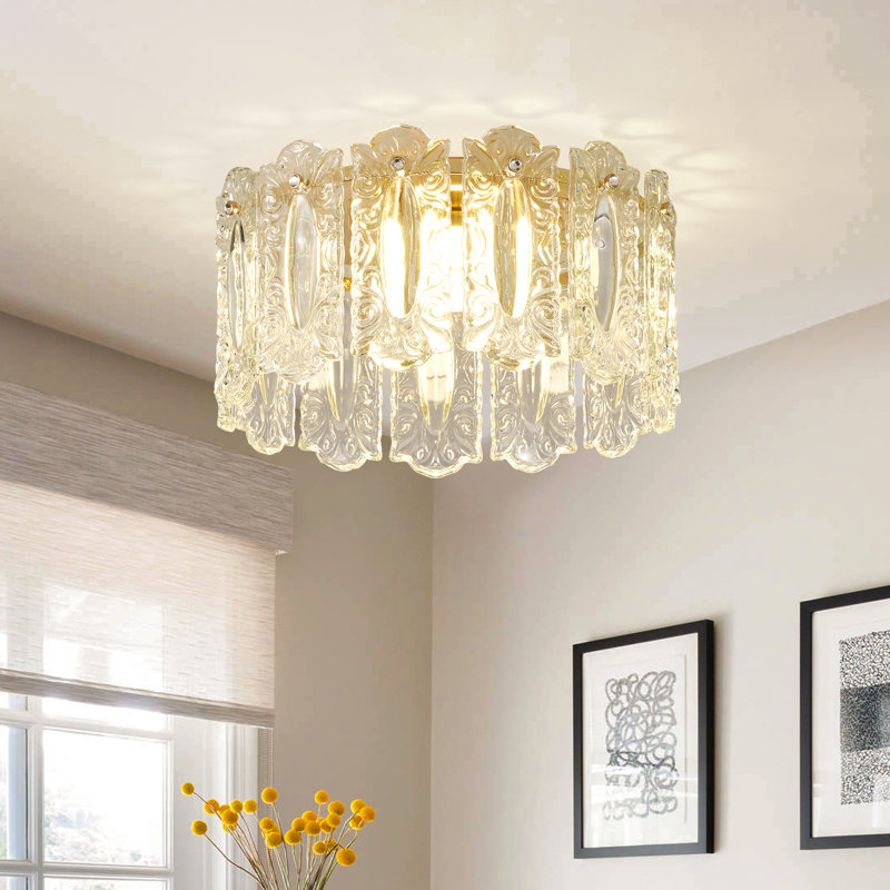 Plafonnier encastré en cristal 11,81 po DEL