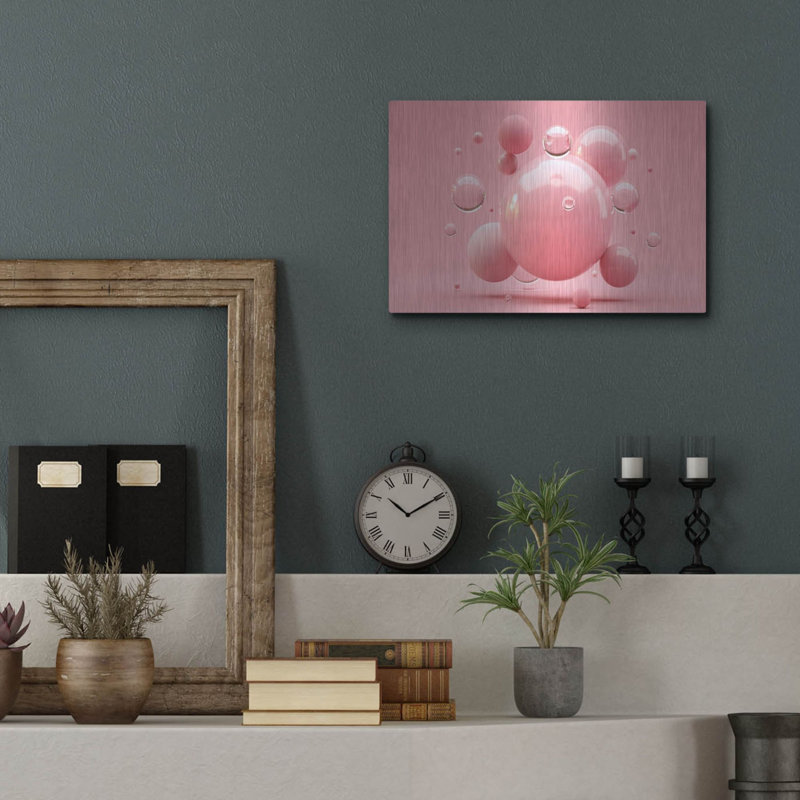 «Bubble Gum» par Luxe Portfolio, art mural en métal, H 12 po x l 16 po