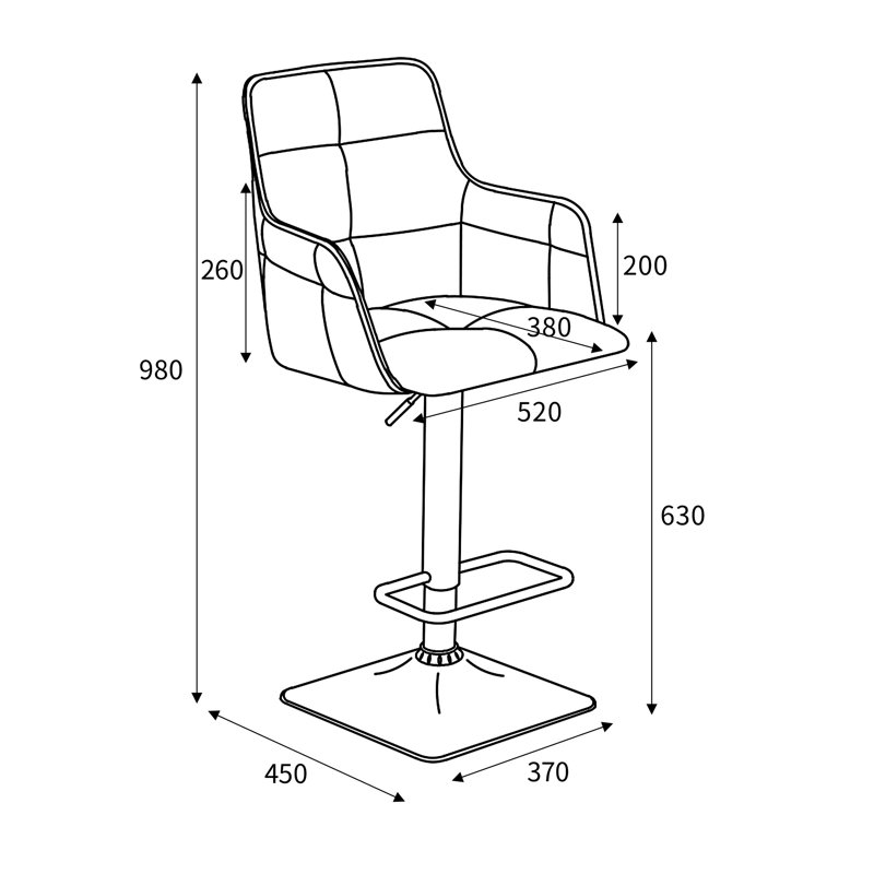 Anton Swivel Yes Upholstered Yes Bar Stool, Dark Grey