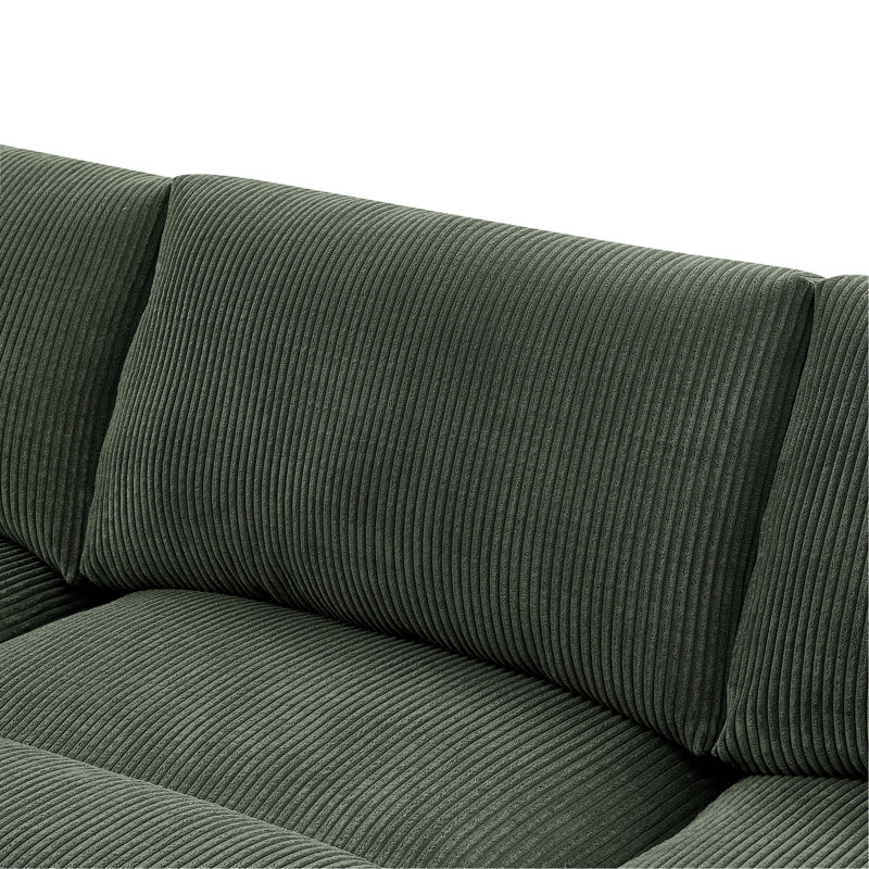Canapé modulaire symétrique en velours côtelé, Vert foncé