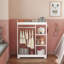 Wooden End Table With Storage Shelves And 3 Side Hooks