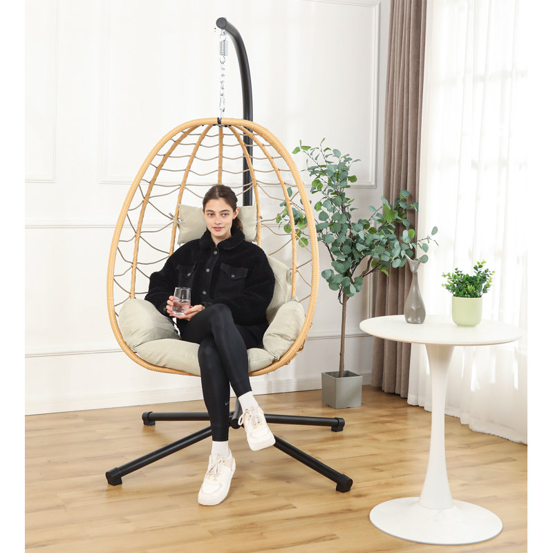 Balancelle de véranda avec support Abida, Jaune, Beige