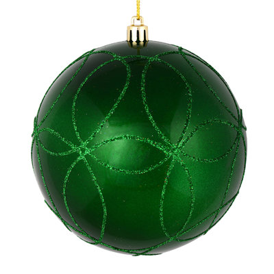 Candy with Circle Glitter Pattern Ball Ornament