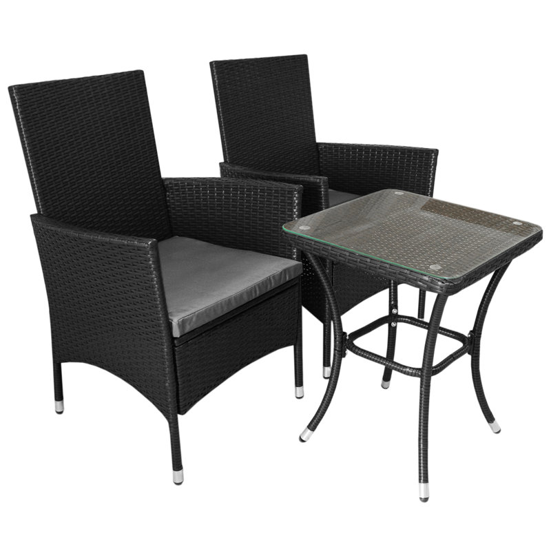 Magrans 2 - Person Patio Dining Set with Square Table , Cushions Included