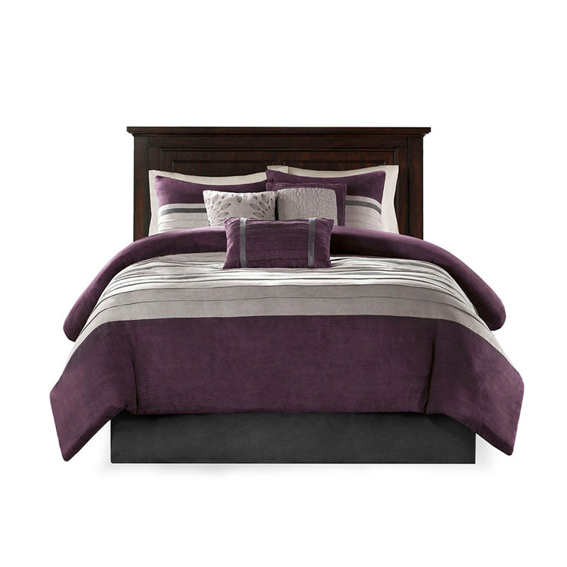 Ensemble d'édredon 7 pièces, Mauve, Grand édredon et 6 pièces supplémentaires