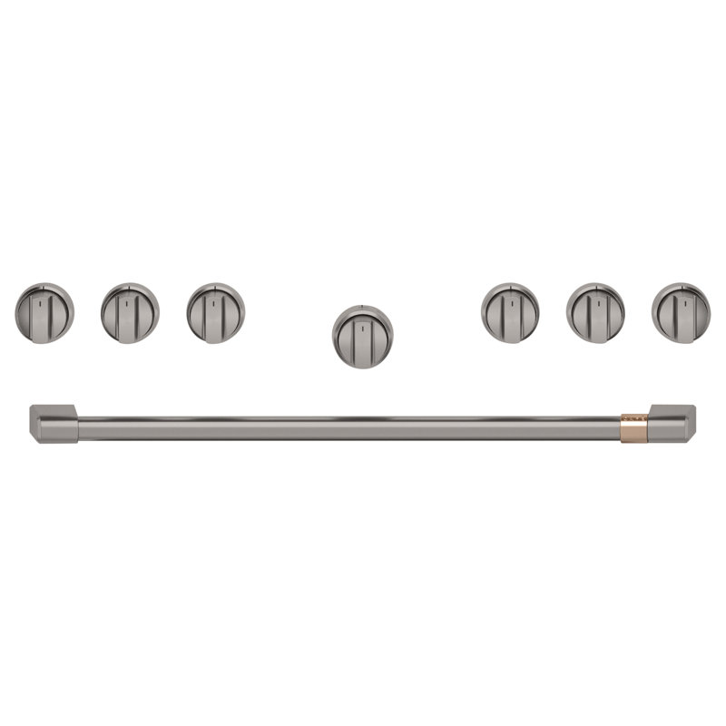 36" Handle and Knob Set for Pro Range and Rangetop, Brushed Black