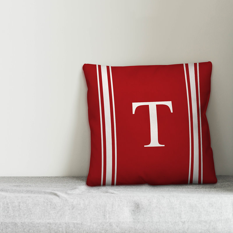Striped Throw Pillow, T, Red