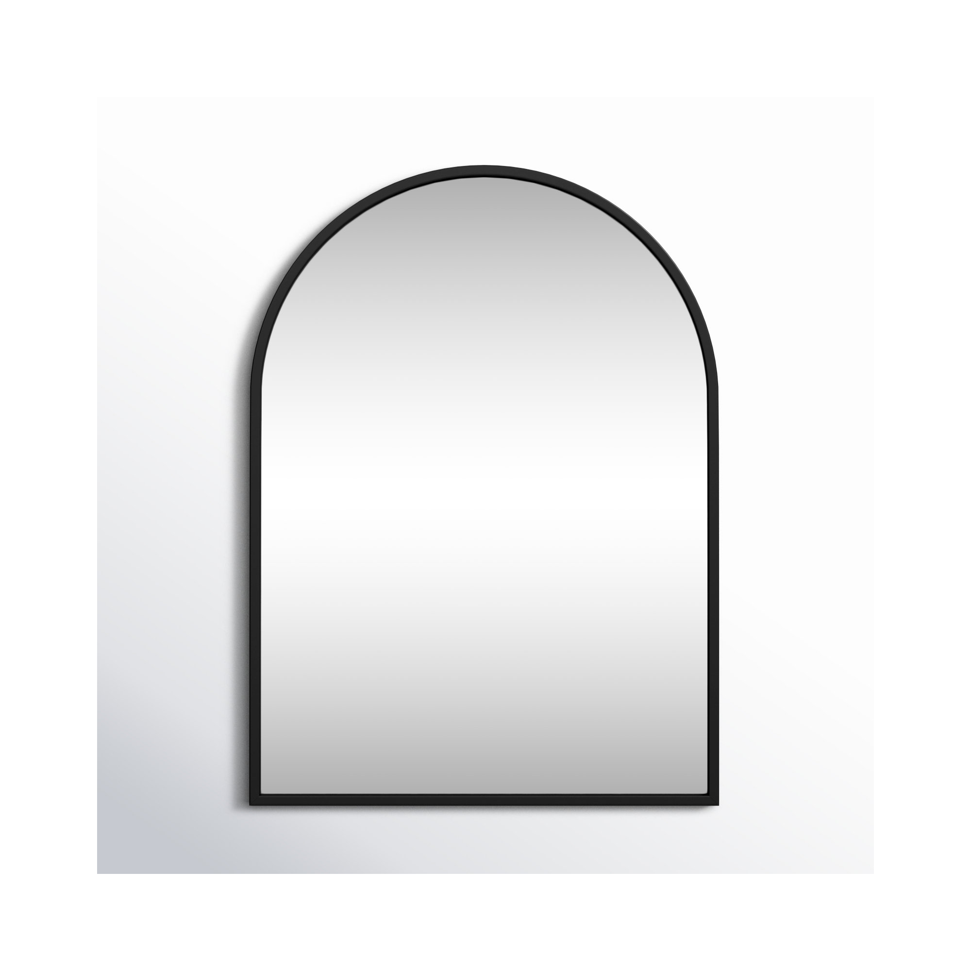 Sabine Metal Arch Wall Mirror, 30" x 22", Black