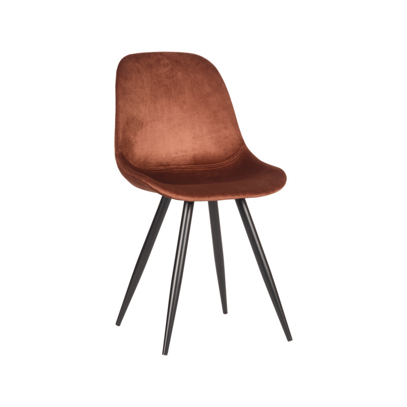 Dolezal 49cm H Velvet Upholstered Side Chair, Rust