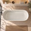 Baignoire d'extérieur autoportante Forma 66'' en pierre à surface solide, baignoire profonde avec trop-plein