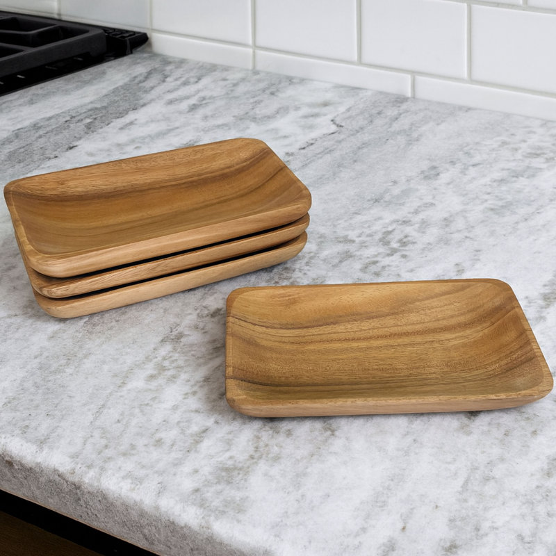 8" Individual Rectangular Serving Trays, Set Of 4
