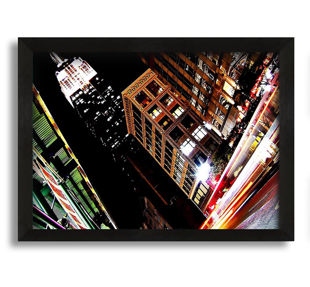 Gerahmtes Poster New York City 5Th Avenue Empire State Ansicht auf Leinwand