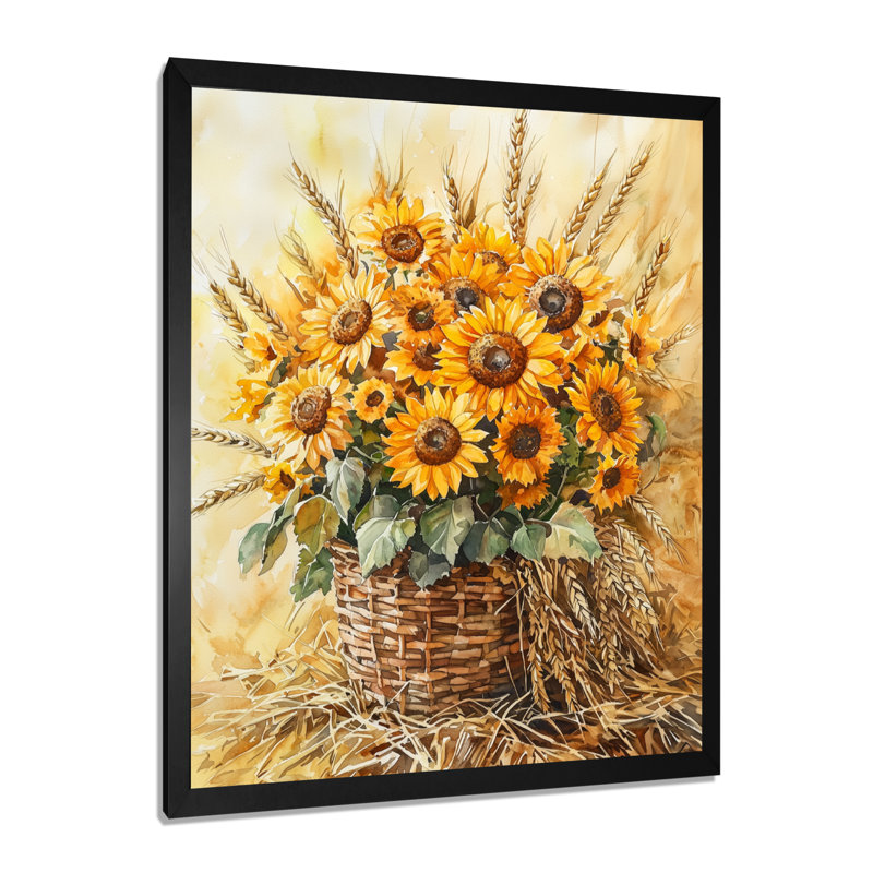 Slyvia - Floral Canvas Art Print, 44" H x 34" W, Black, Framed Print without Mat