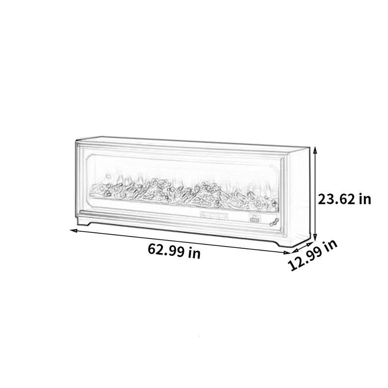 Meuble télé American Electric Fireplace, Brun