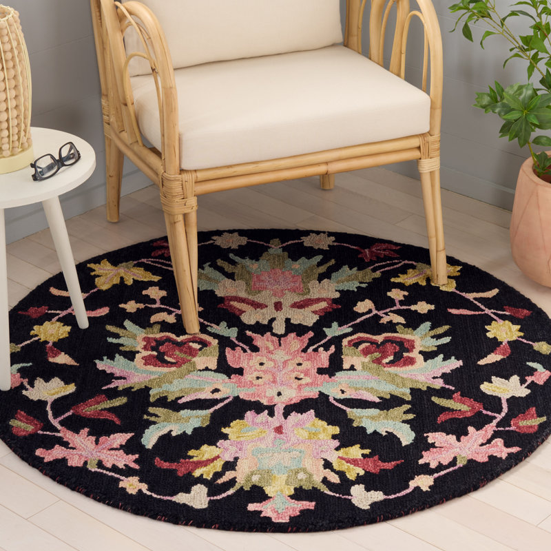 Jardin Hand Tufted Wool;Cotton Floral Indoor Rug, Round 4'