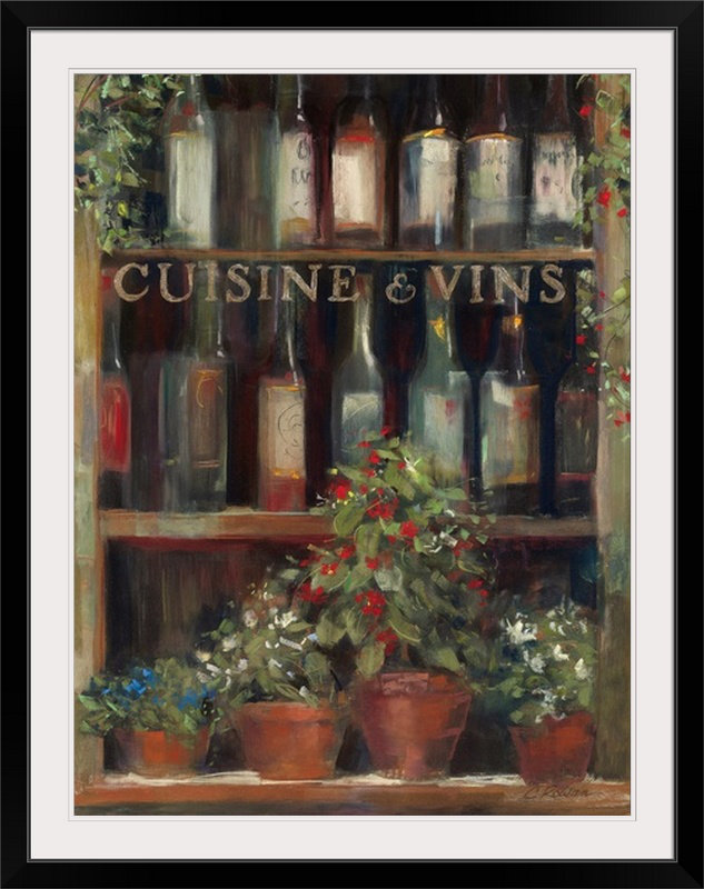 «Wine and Hers II» par Carol Rowan, impression, H 32 po x l 26 po x P 1 po, Cadre noir