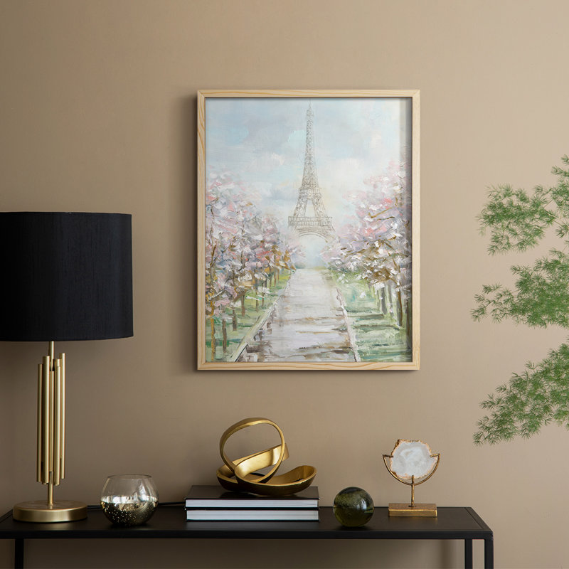 «Paris Trees», reproduction encadrée - bois massif, Naturel, H 15 po x l 12 po