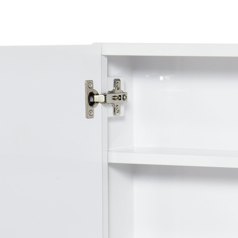 Bathroom Mirrored Cabinet, 24"X22" Steel Frame Medicine Cabinet, Wall-Mounted Storage Organizer With Double Doors