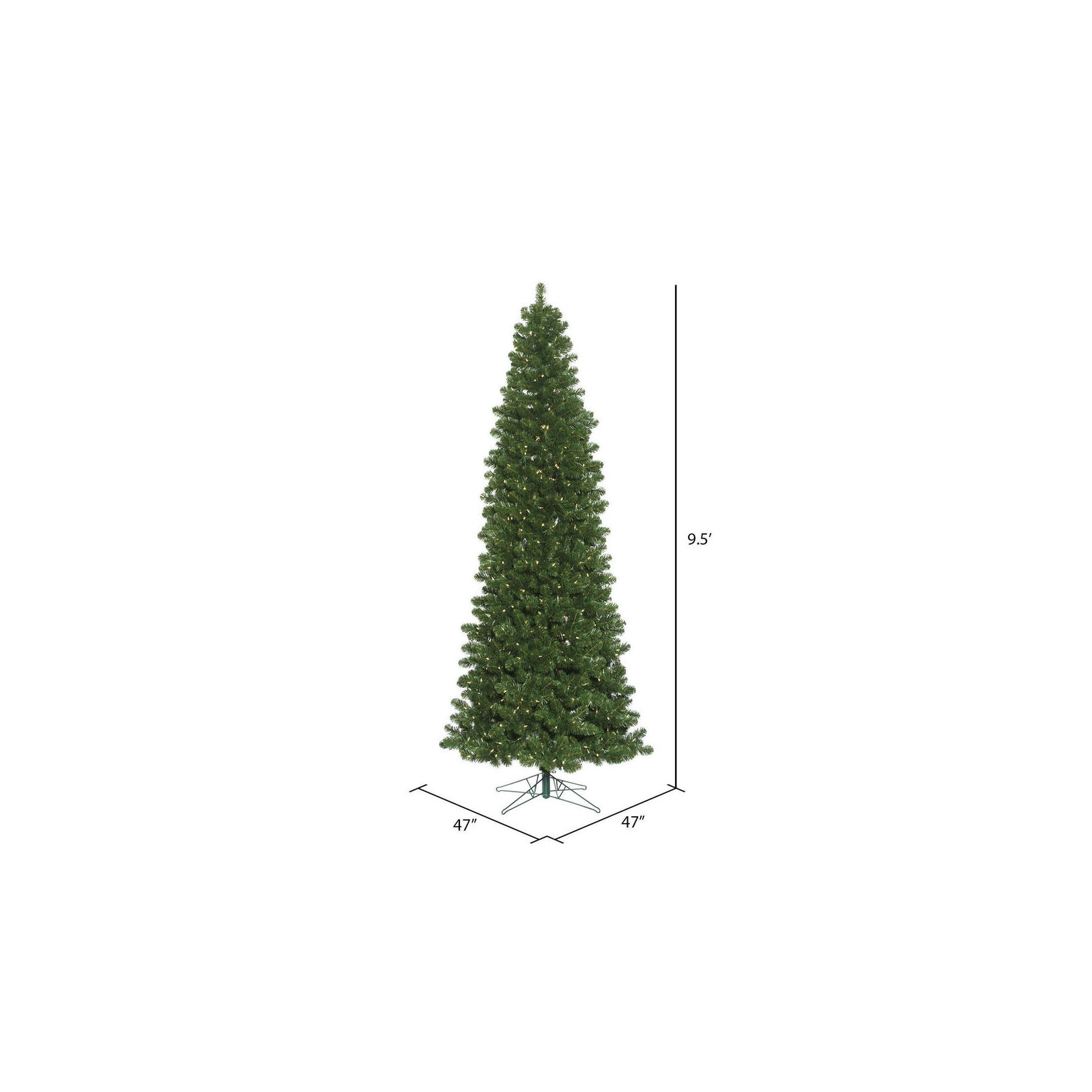 Flocked Green Fir Artificial Christmas Tree with 300 LED Clear/White Lights