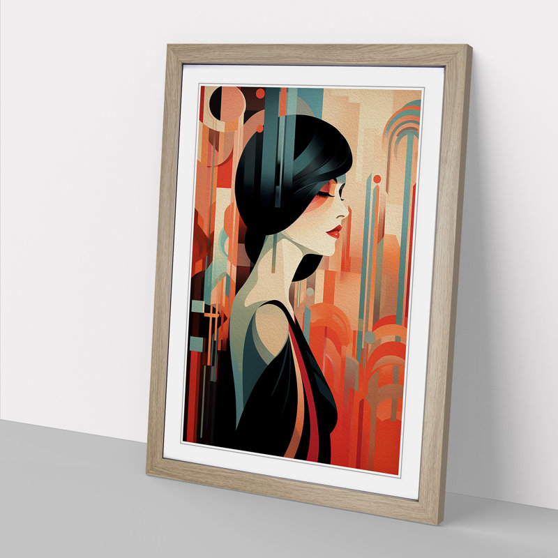 Single Picture Frame Print on Wood, 64cm H x 46cm W, Oak Framed