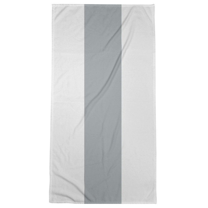 Cotton Blend Beach Towel, White/Silver