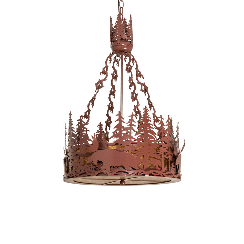 Moose At Dusk 4 - Light Chandelier, Amber