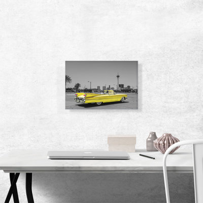 " Yellow Vintage American Car "