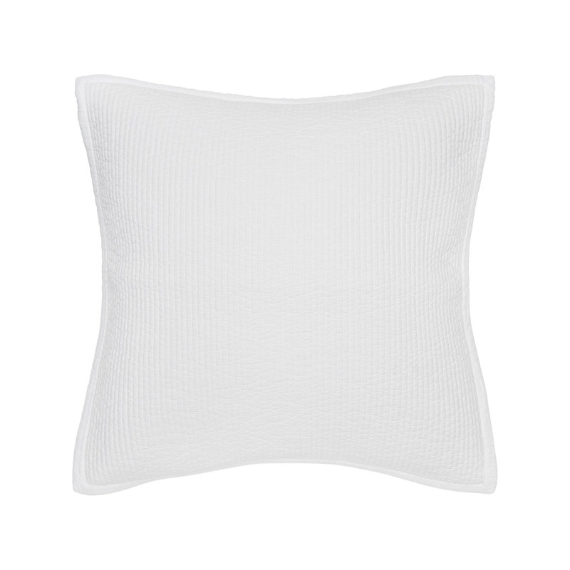 Bennett White 100% Cotton Piece Sham, Euro