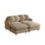 Canapés modulaires modernes, canapé 2 places en chenille avec pouf amovible, couleur camel-1199037001