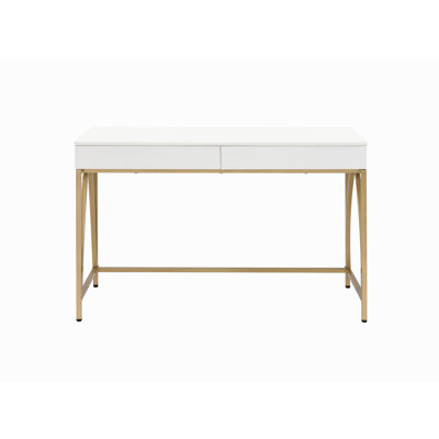 Bureau de meuble-lavabo à finition brillante et blanche Lightmane