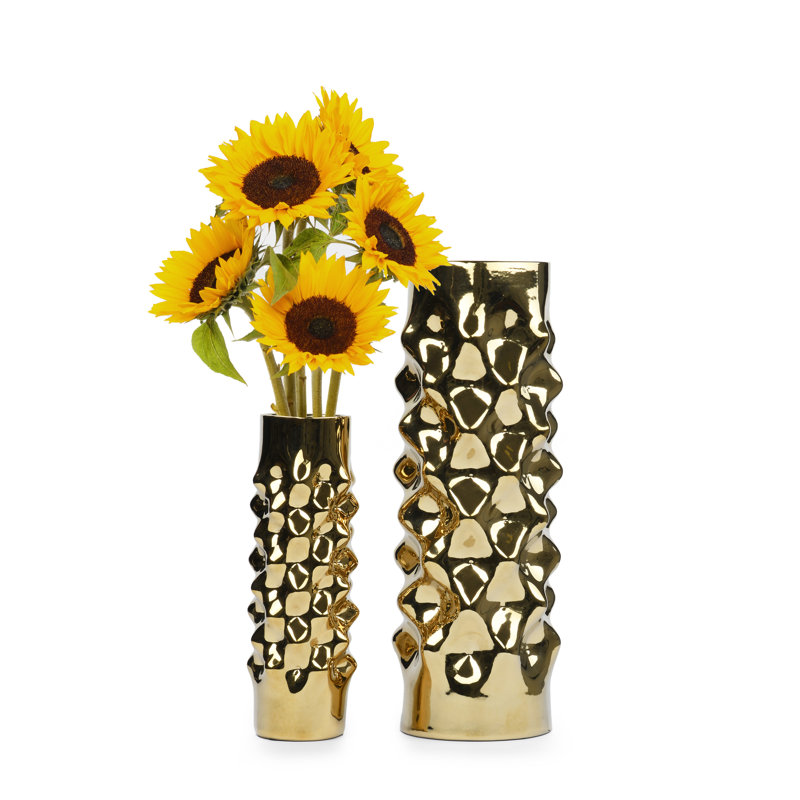 Gobourne Ceramic Table Vase, Gold
