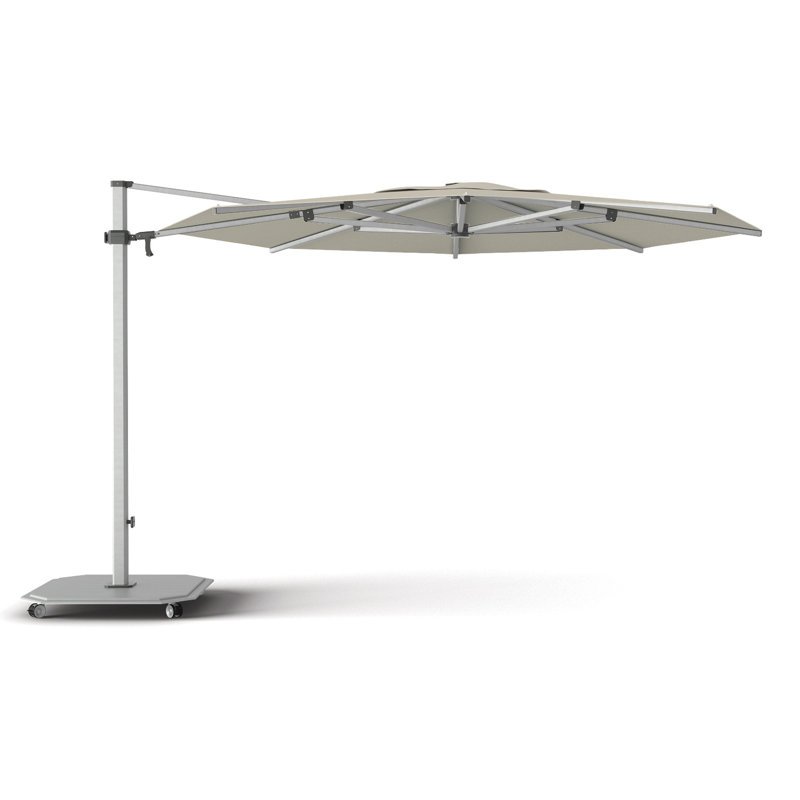 192'' W Sunbrella® Cantilever Umbrella, Charcoal, Silver Anodized, Cast Ash Sunbrella® Plainweave