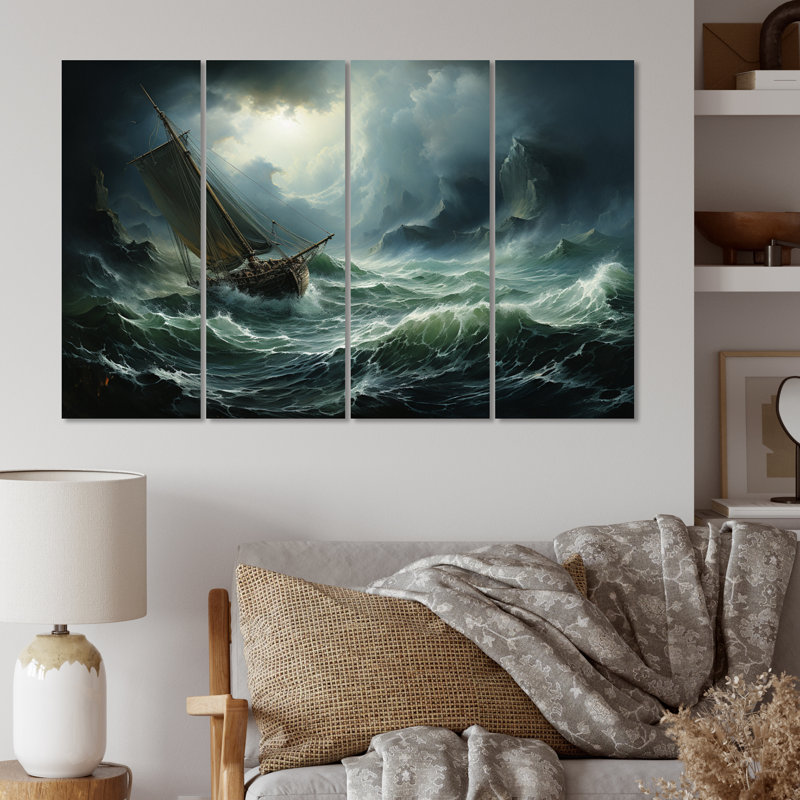 «Stormy Seas Beauty III» sur toile, reproduction de 4 pièces