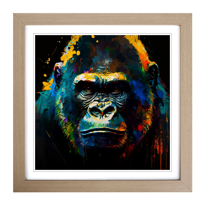 Gorilla Palette Knife - Framed Print, Oak